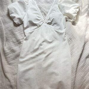 Guess White Puff Sleeve Dress